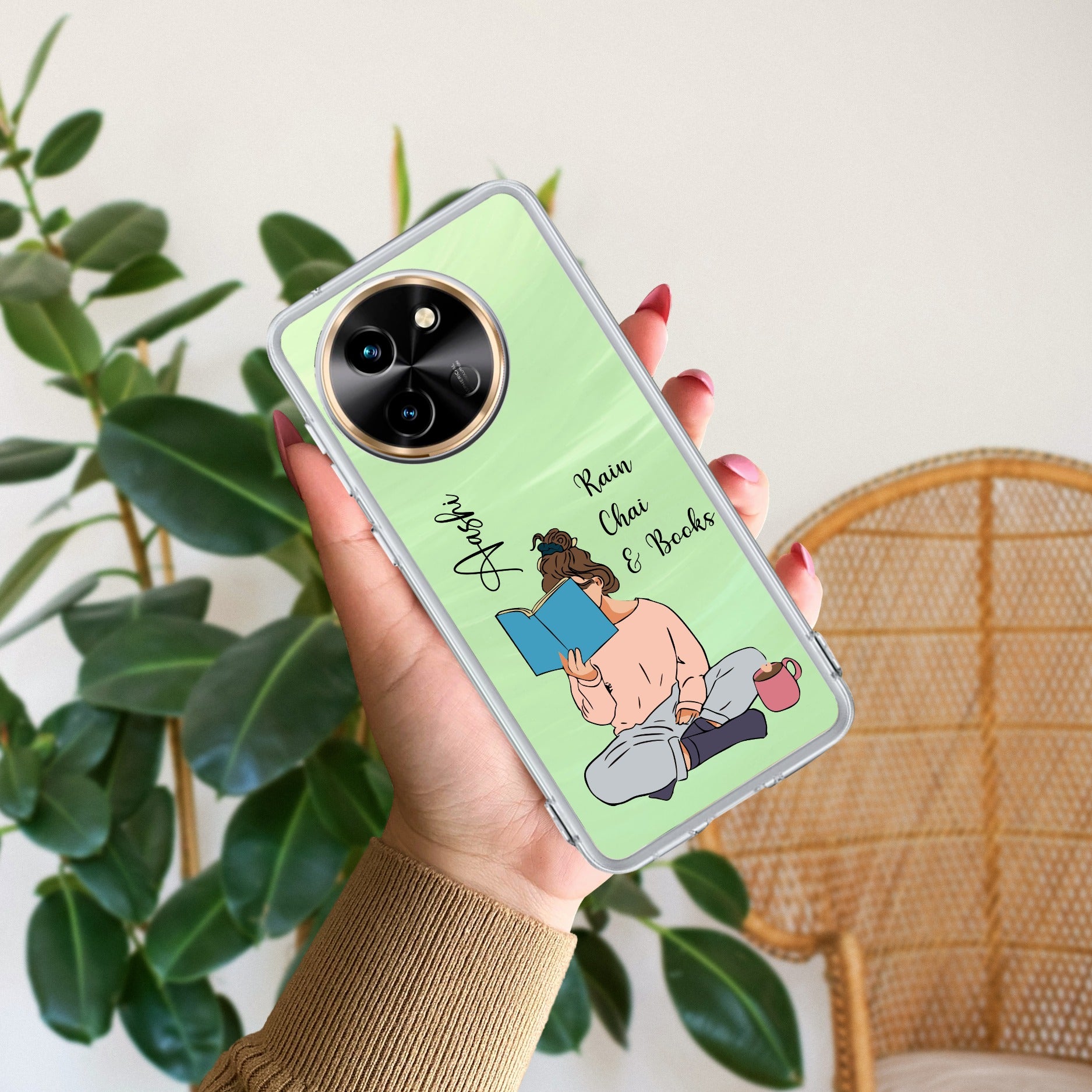 Girl with Book Customize Transparent Silicon Case For Vivo