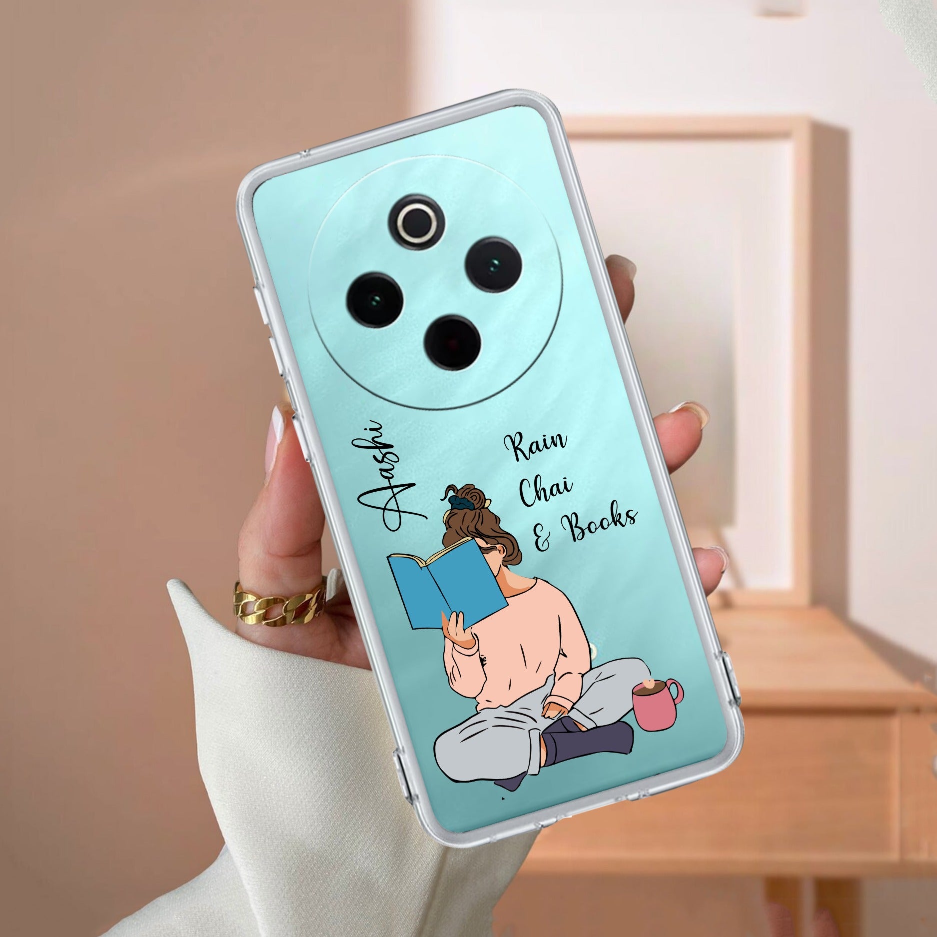 Girl with Book Customize Transparent Silicon Case For Vivo