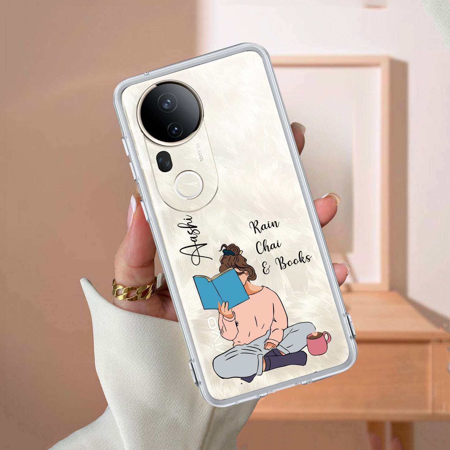 Girl with Book Customize Transparent Silicon Case For Vivo
