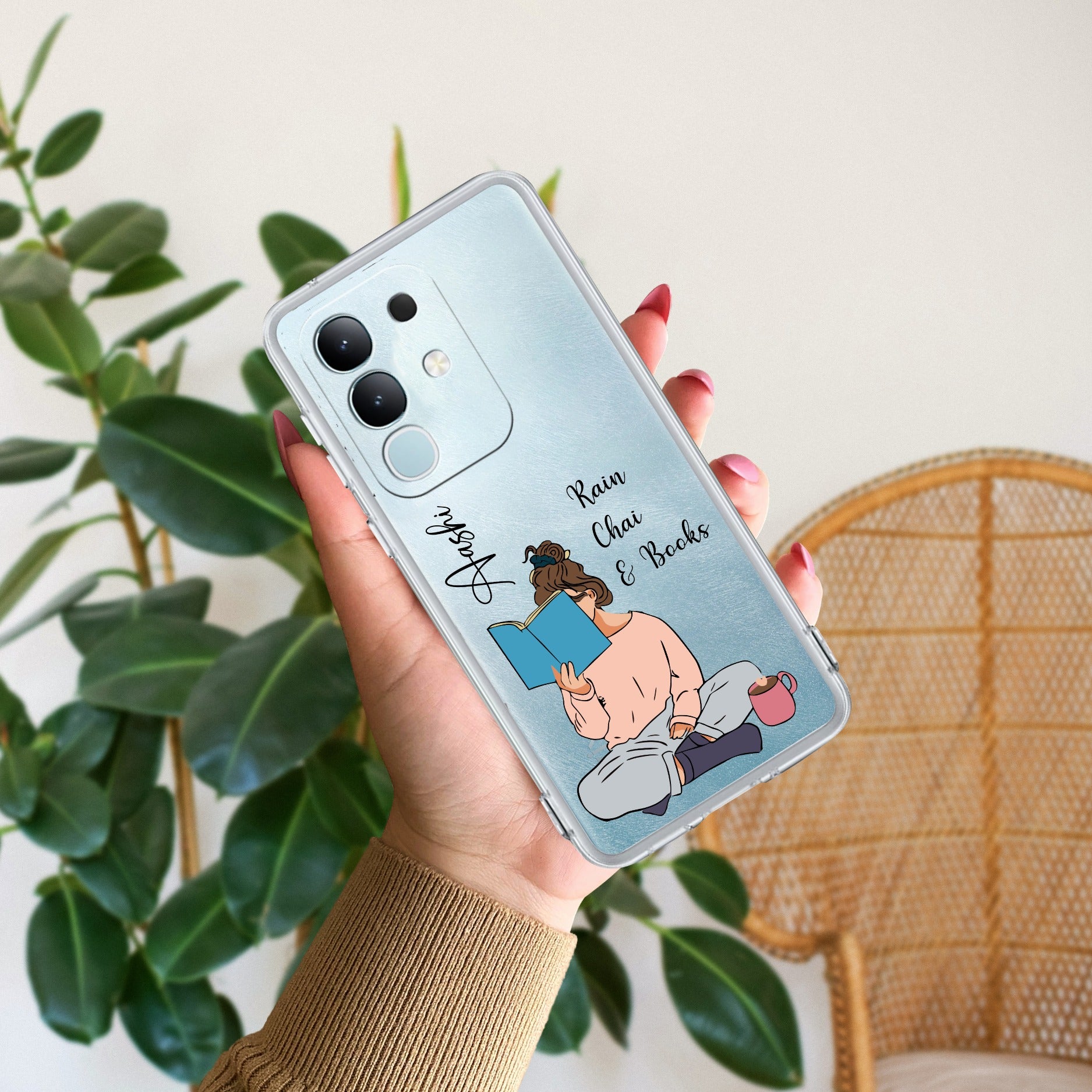 Girl with Book Customize Transparent Silicon Case For Vivo