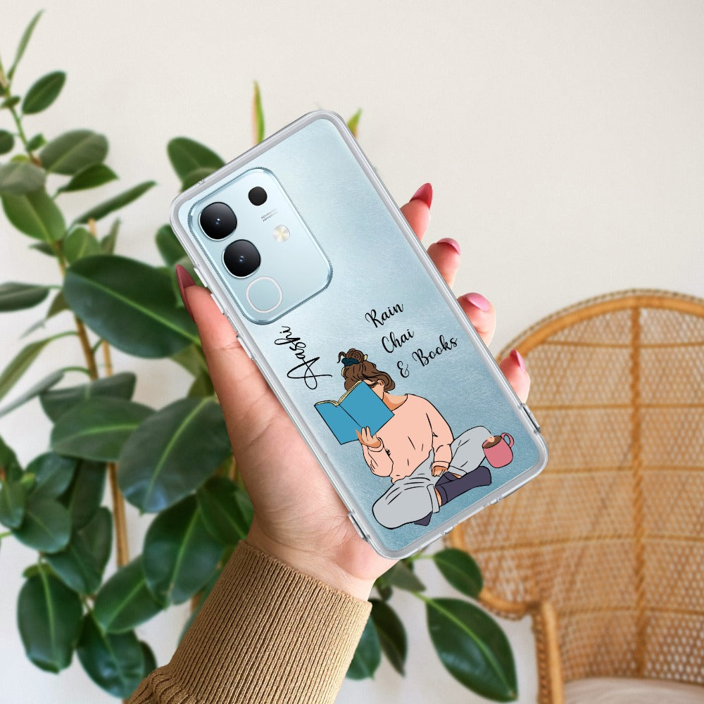 Girl with Book Customize Transparent Silicon Case For Vivo
