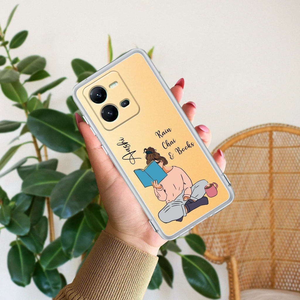 Girl with Book Customize Transparent Silicon Case For Vivo V25 Pro 5G