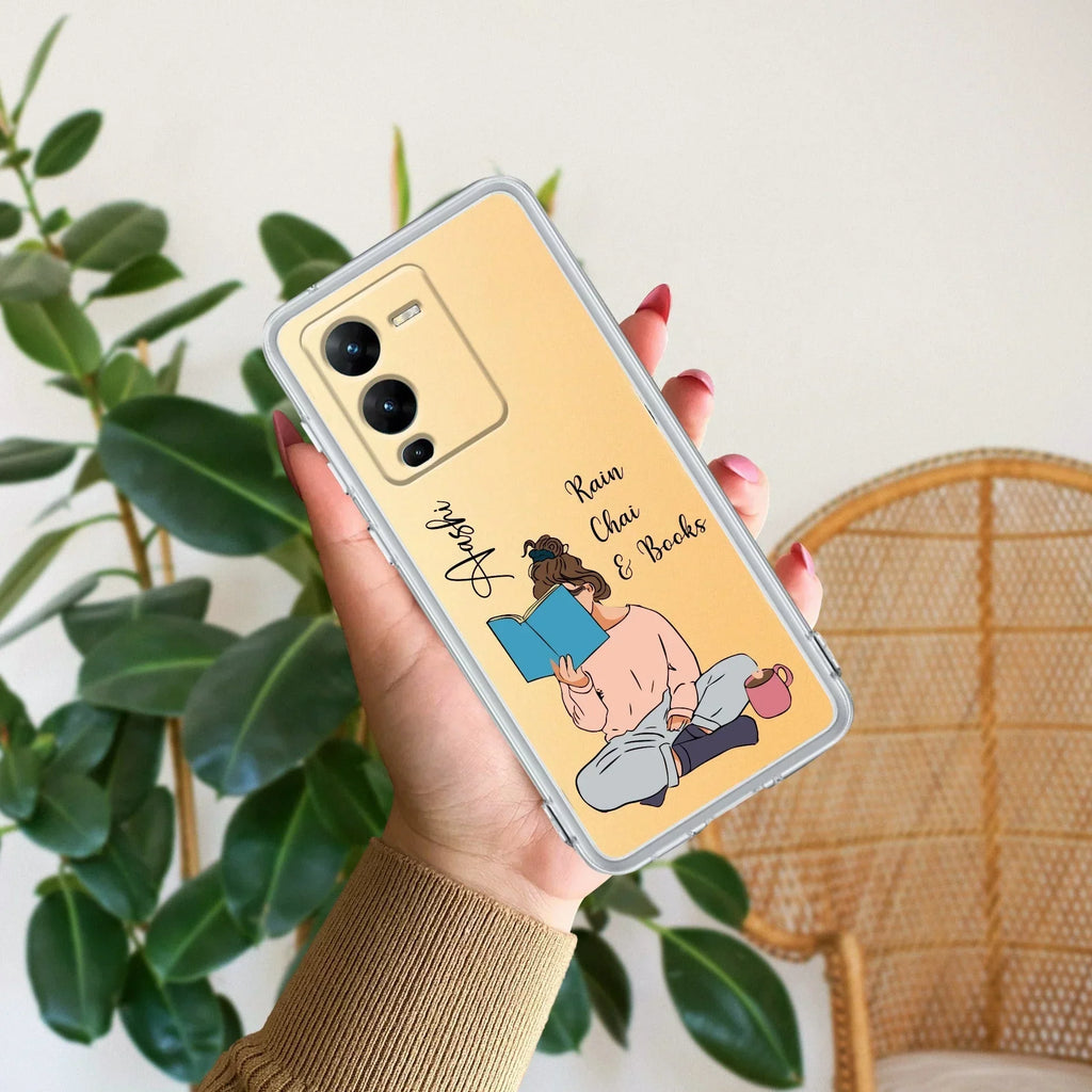 Girl with Book Customize Transparent Silicon Case For Vivo V25 Pro 5G