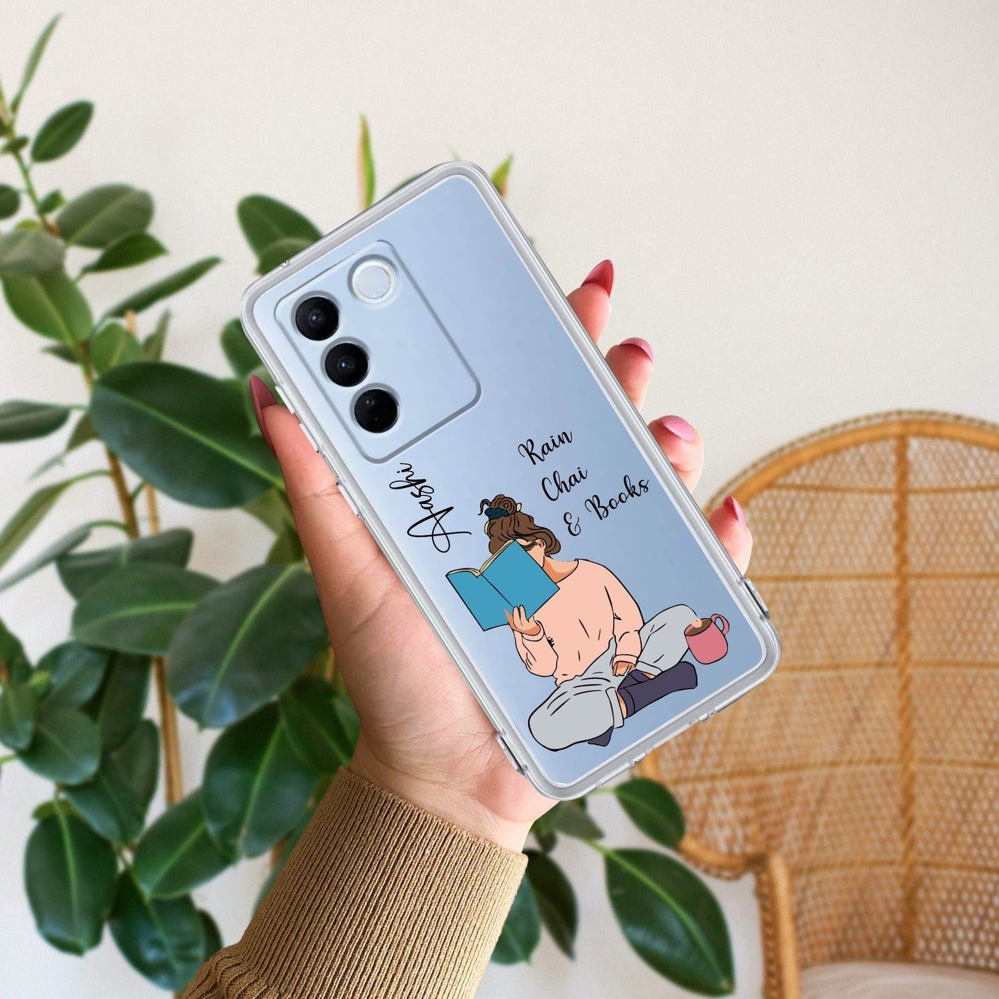 Girl with Book Customize Transparent Silicon Case For Vivo