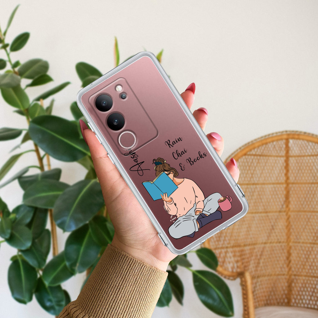 Girl with Book Customize Anti Yellow Case For Vivo V29 5G