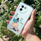 Girl with Book Customize Transparent Silicon Case For Vivo X90 Pro 5G