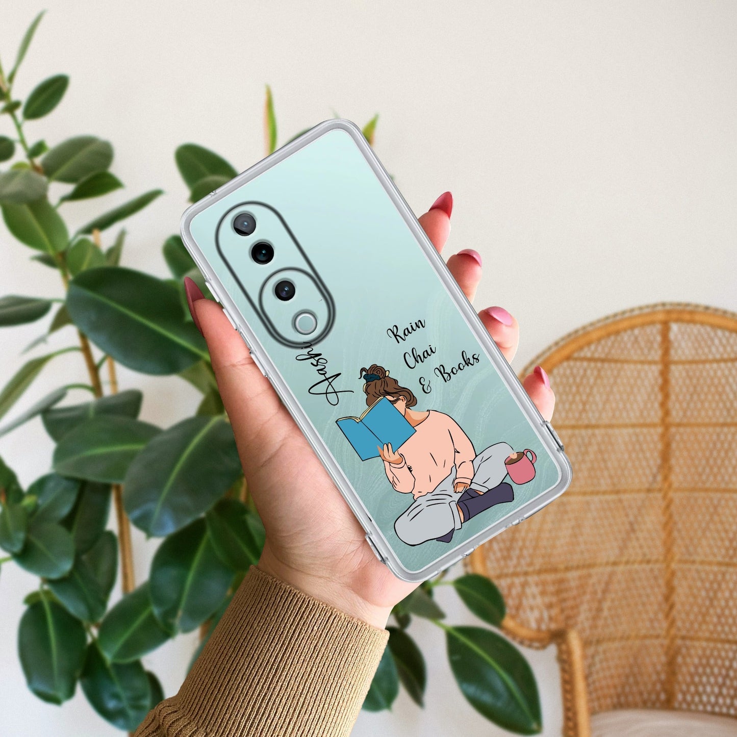 Girl with Book Customize Transparent Silicon Case For Vivo
