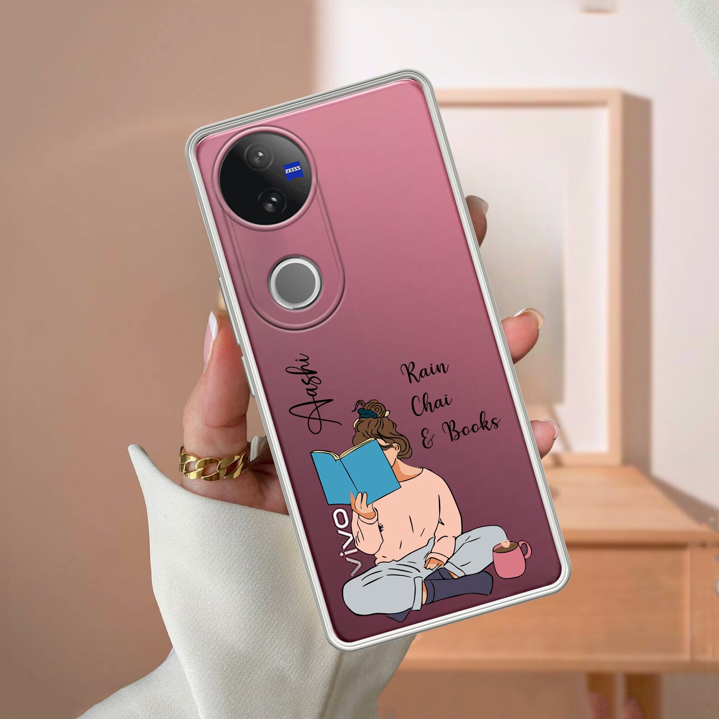 Girl with Book Customize Transparent Silicon Case For Vivo