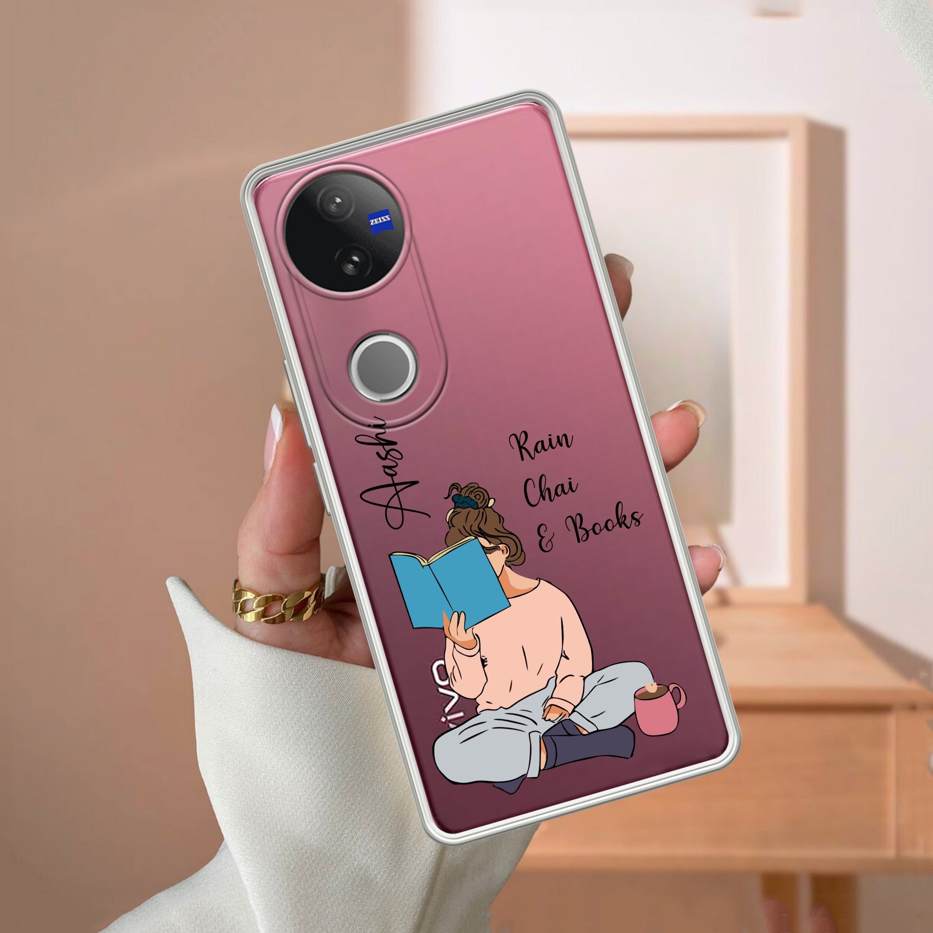 Girl with Book Customize Transparent Silicon Case For Vivo Y31 Pro 5G