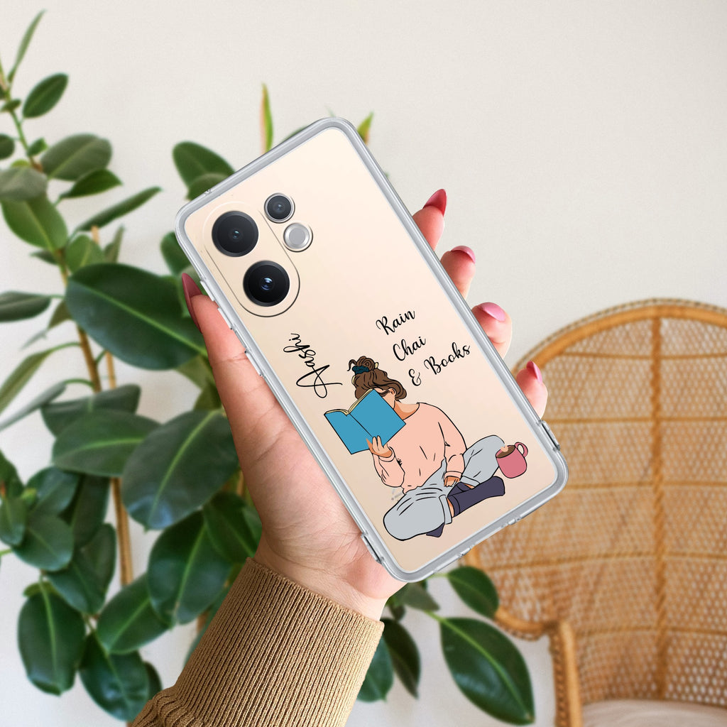Girl with Book Customize Transparent Silicon Case For Vivo V60 5G
