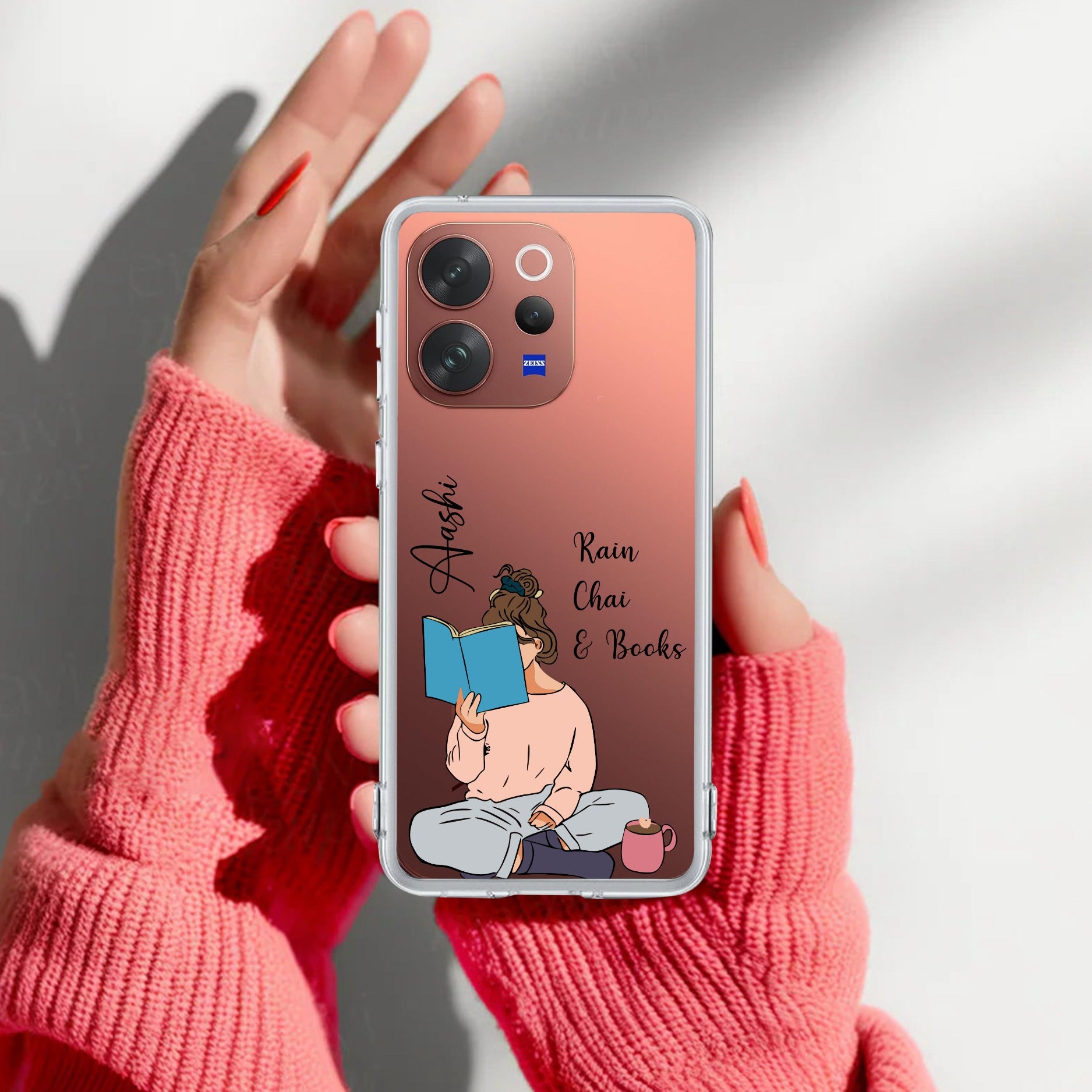 Girl with Book Customize Transparent Silicon Case For Vivo