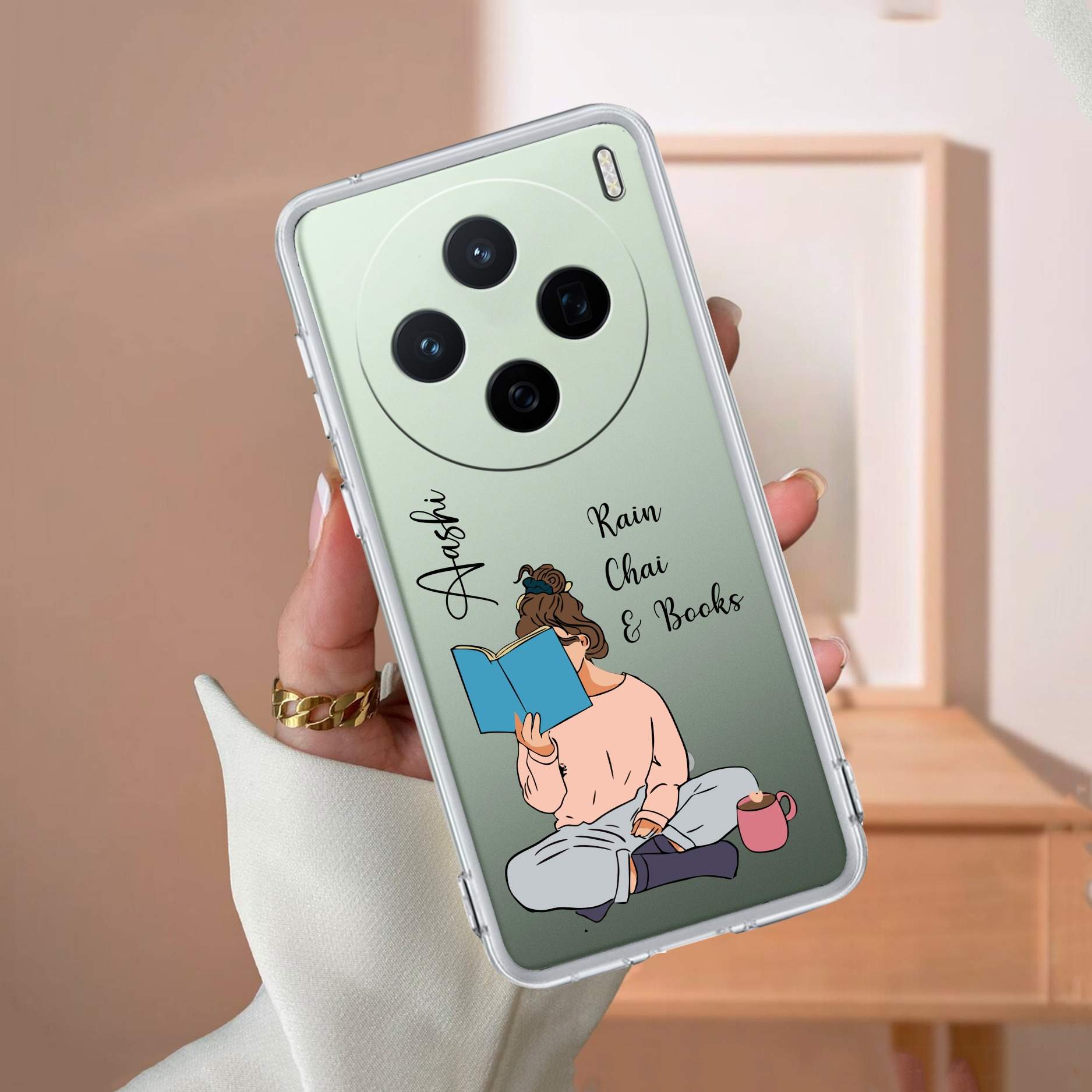 Girl with Book Customize Transparent Silicon Case For Vivo