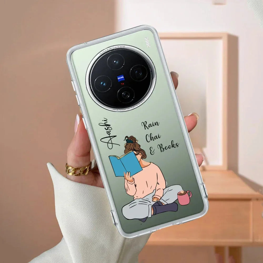 Girl with Book Customize Transparent Silicon Case For Vivo T3 Pro 5G