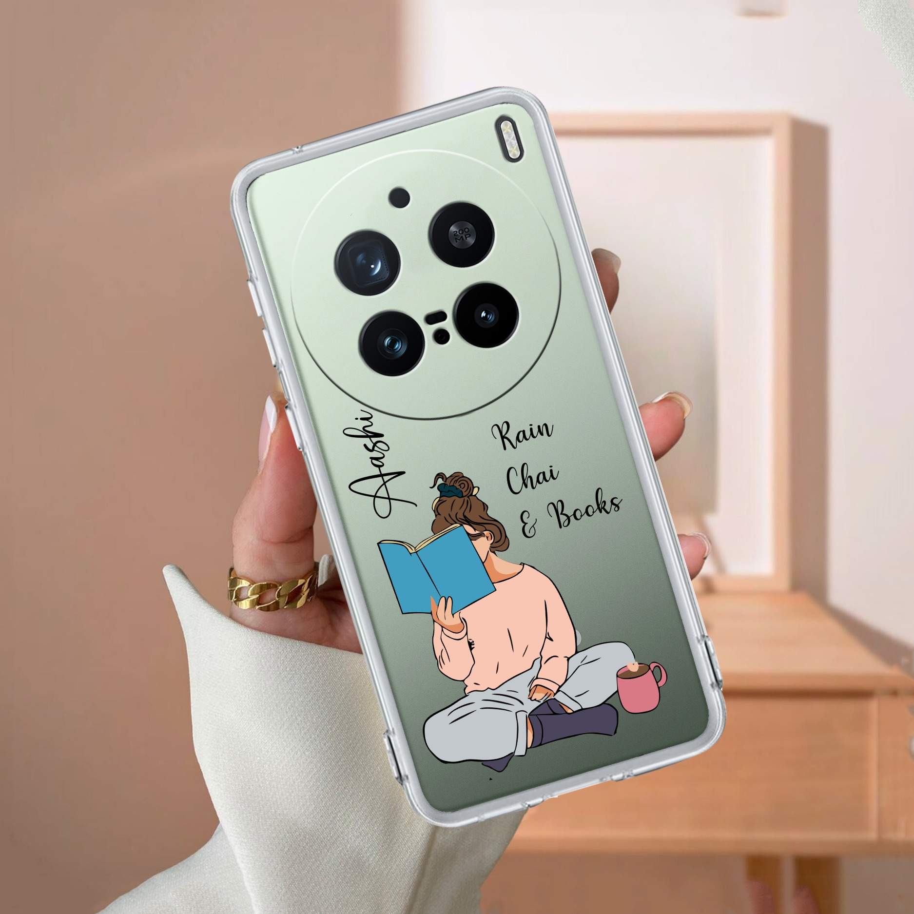 Girl with Book Customize Transparent Silicon Case For Vivo