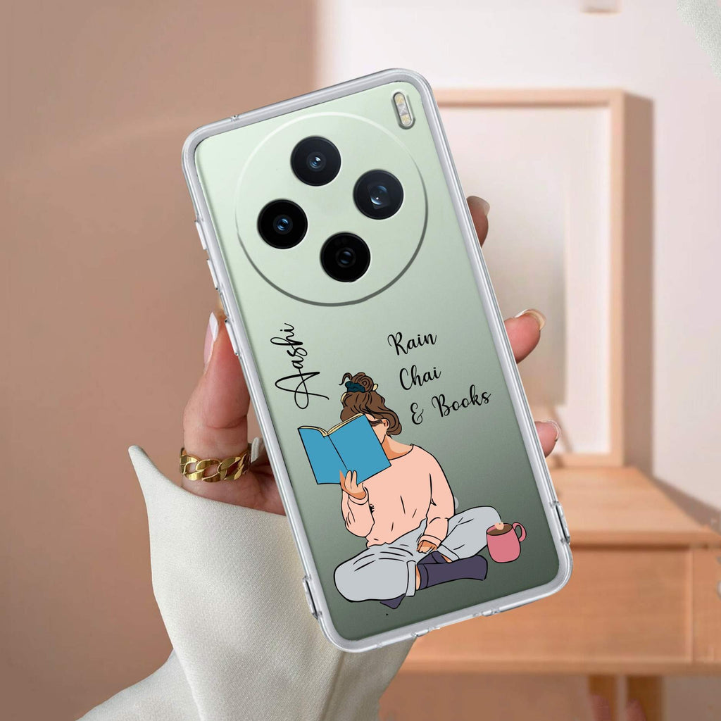Girl with Book Customize Transparent Silicon Case For Vivo X300 5G