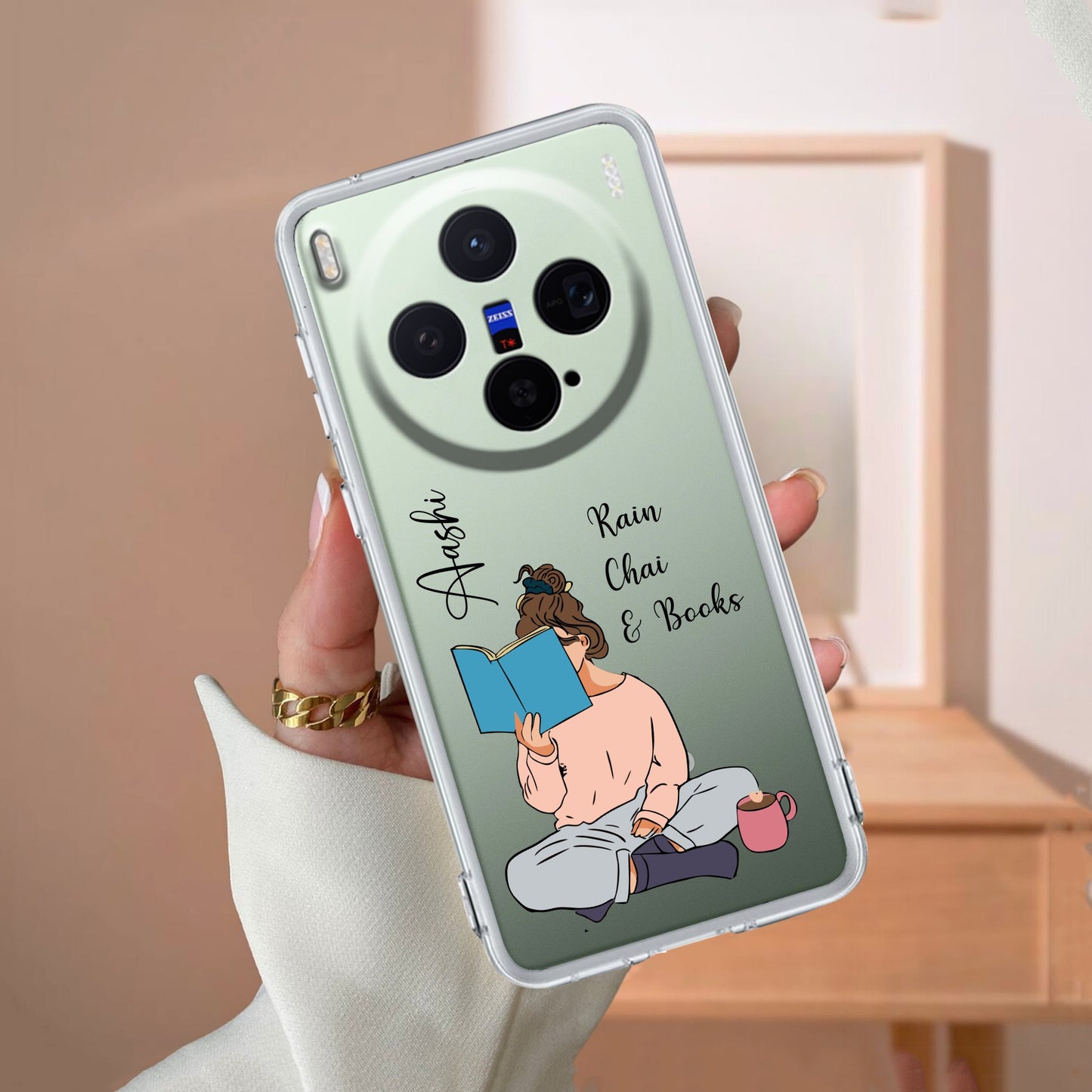 Girl with Book Customize Transparent Silicon Case For Vivo