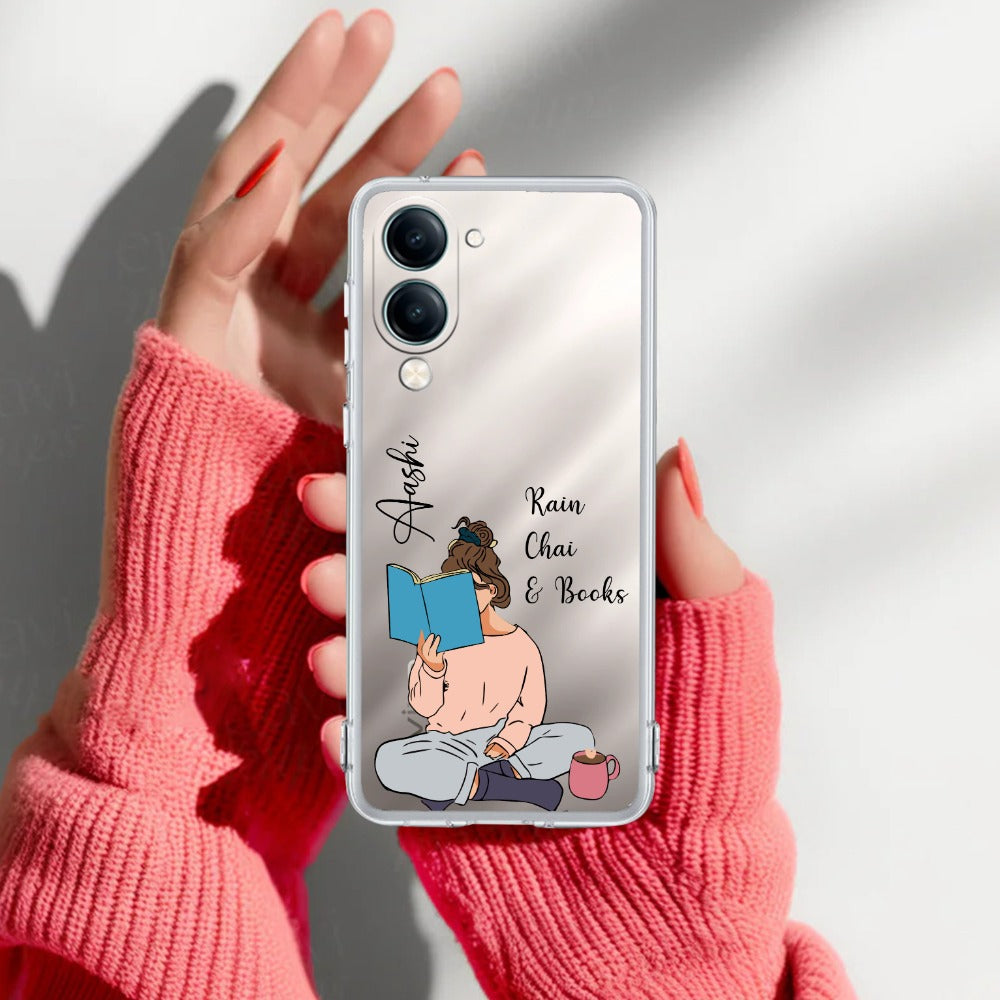 Girl with Book Customize Transparent Silicon Case For Vivo