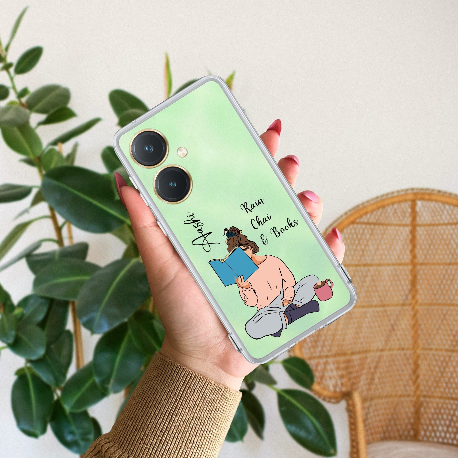 Girl with Book Customize Transparent Silicon Case For Vivo Y27 4G