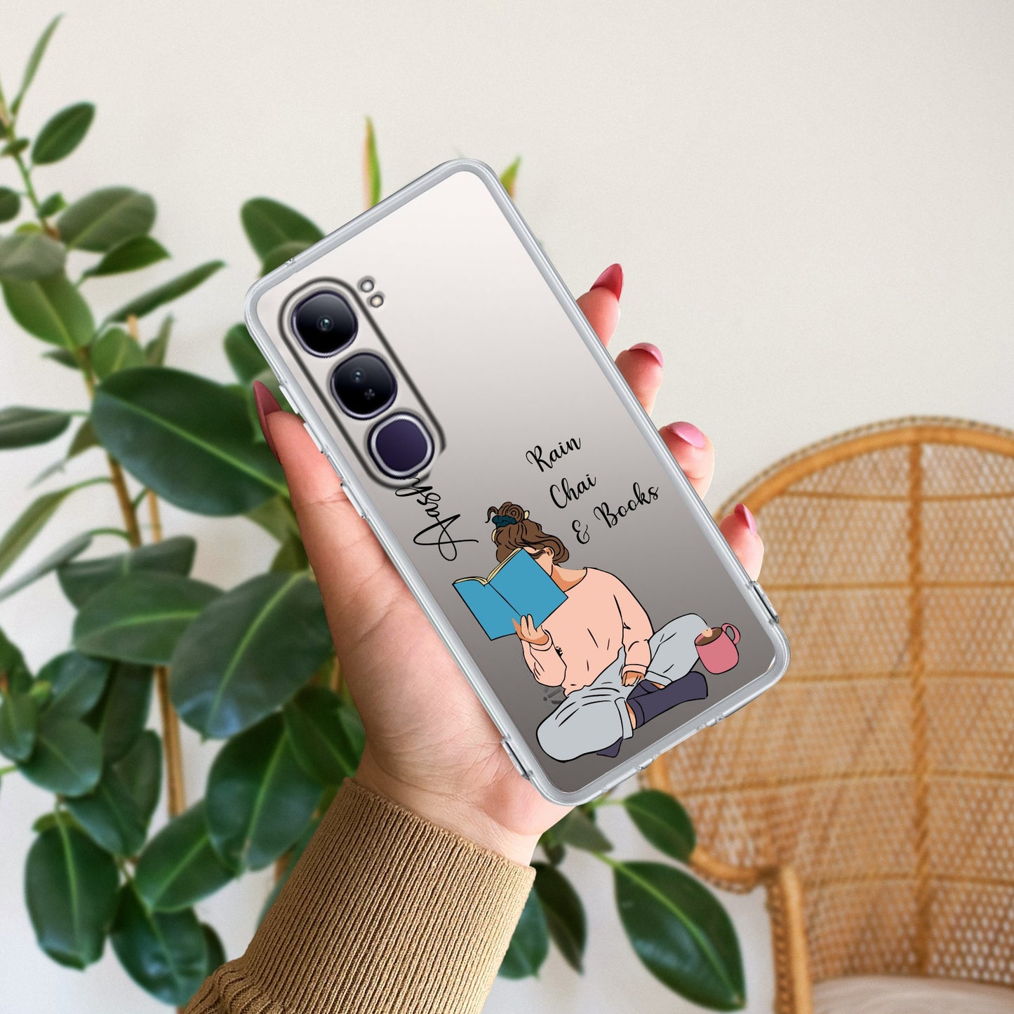 Girl with Book Customize Transparent Silicon Case For Vivo