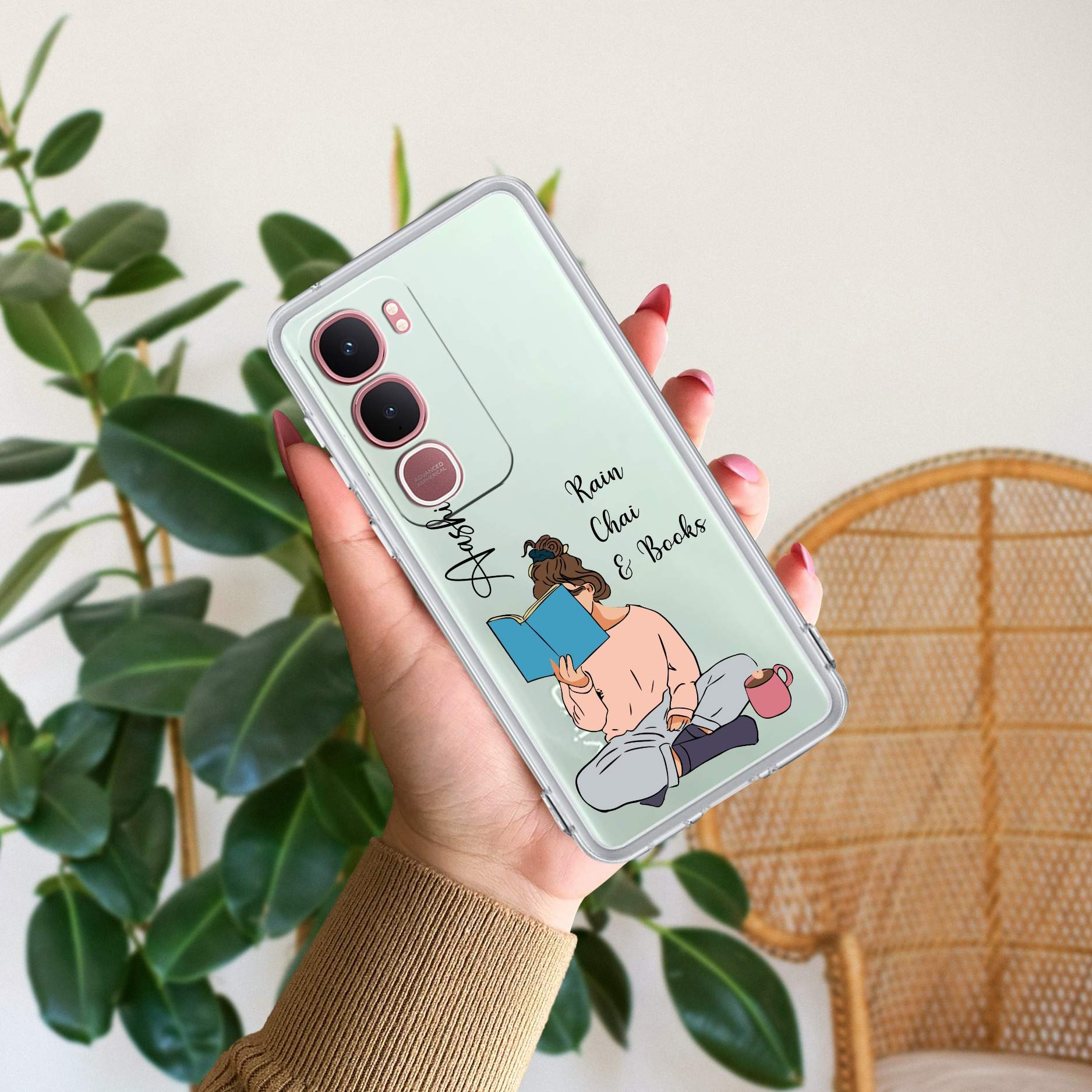 Girl with Book Customize Transparent Silicon Case For Vivo