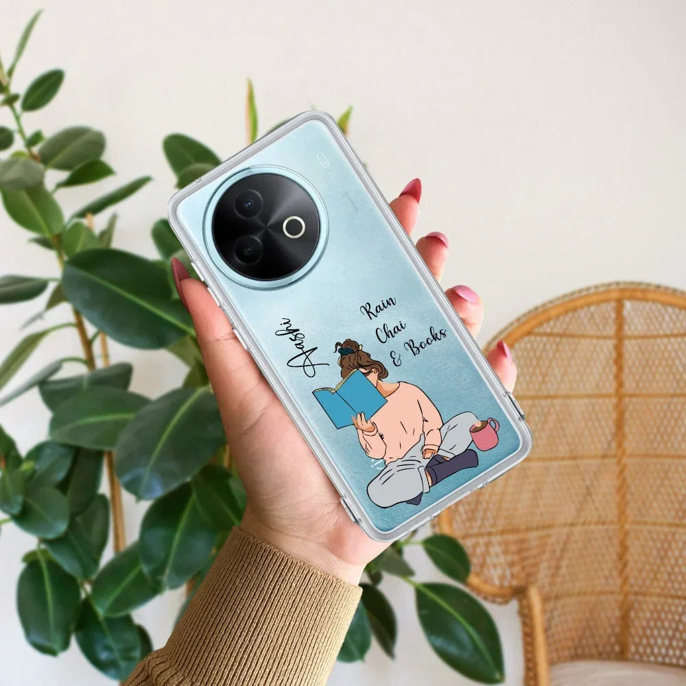 Girl with Book Customize Transparent Silicon Case For Vivo T1x
