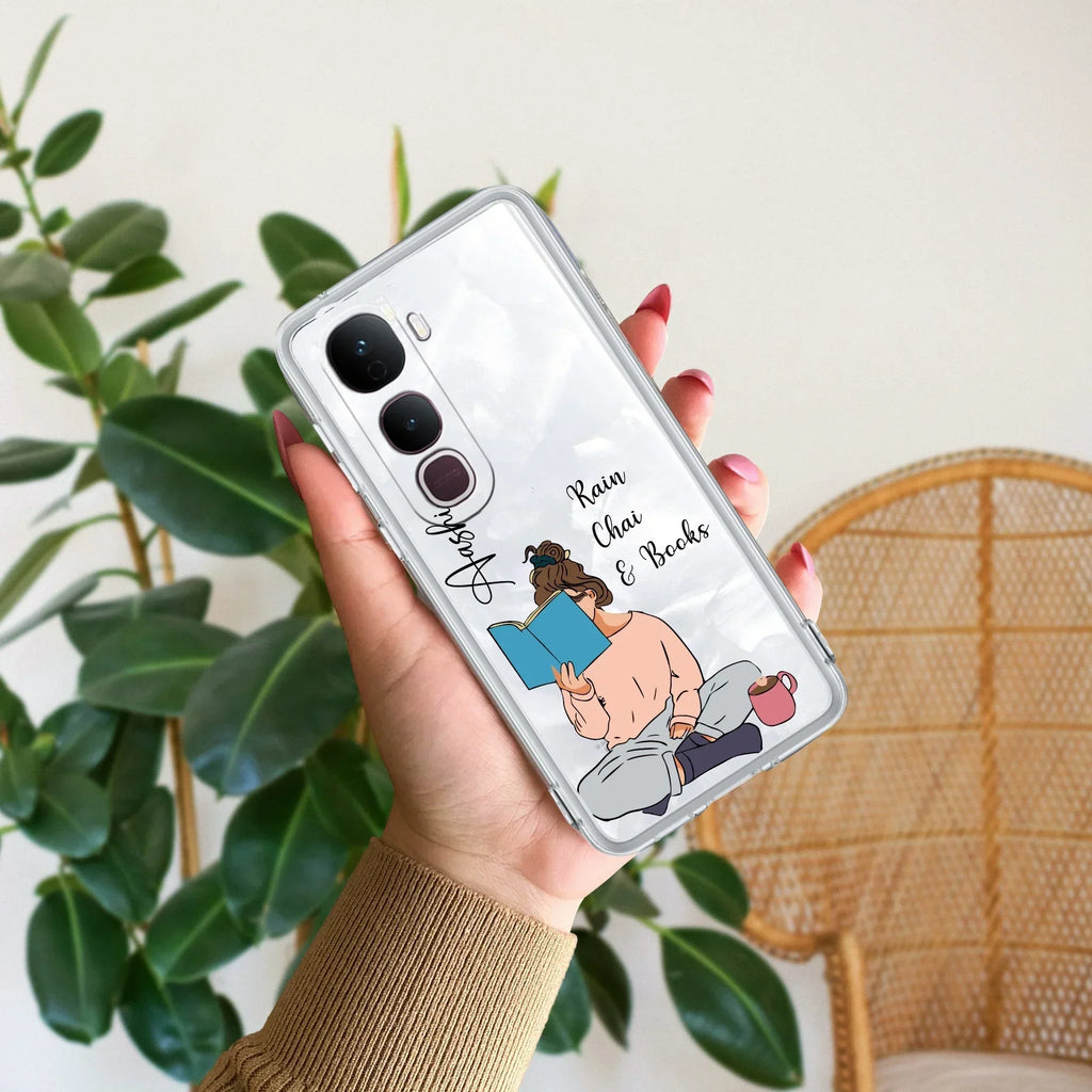 Girl with Book Customize Transparent Silicon Case For Vivo V40e 5G