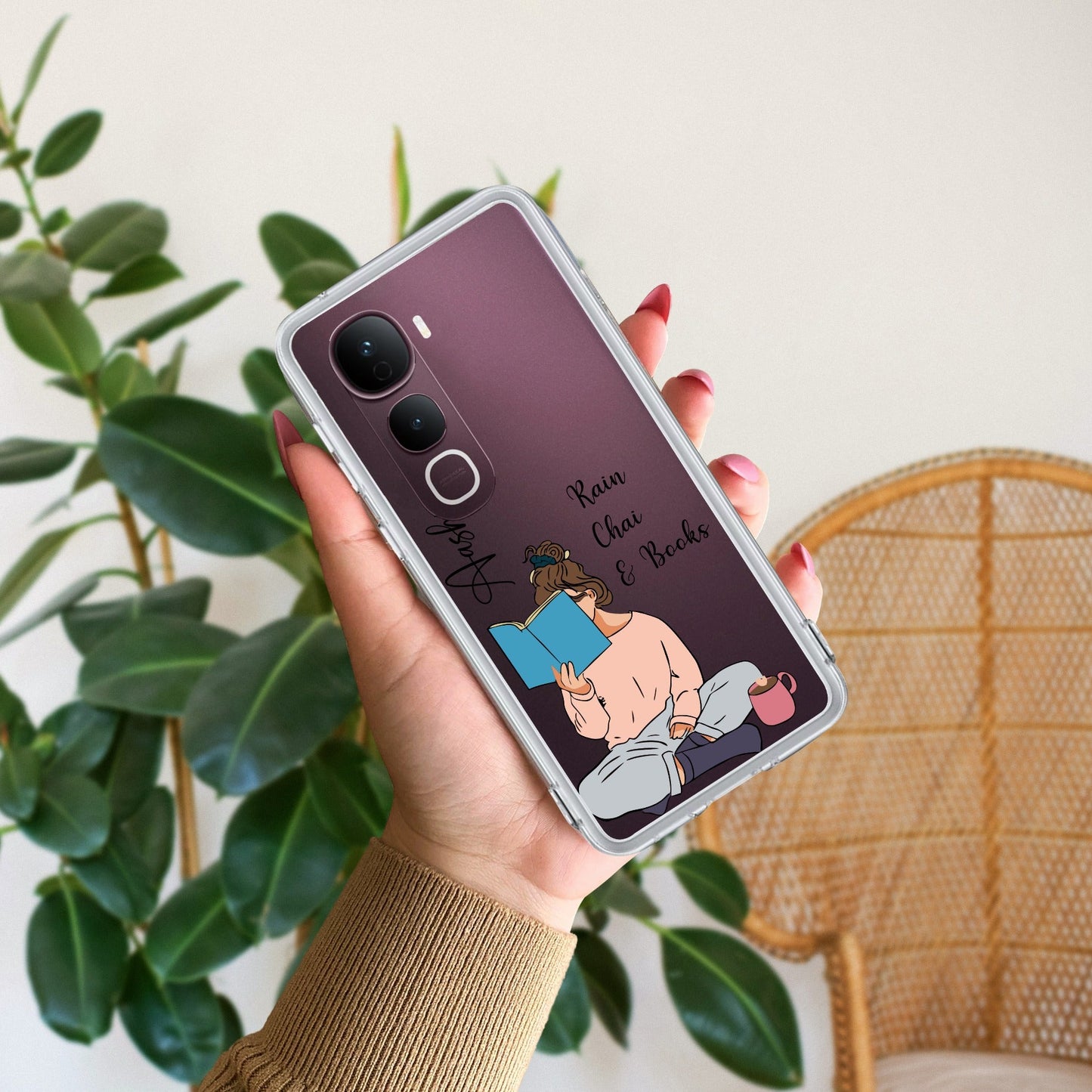 Girl with Book Customize Transparent Silicon Case For Vivo