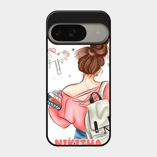 Girl With Book Glossy Metal Case Cover For Google Pixel 9 5G