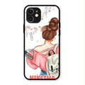 Girl With Book Glossy Metal Case Cover For iPhone 12