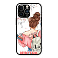 Girl With Book Glossy Metal Case Cover For iPhone 13 Pro