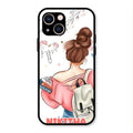 Girl With Book Glossy Metal Case Cover For iPhone 13