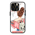 Girl With Book Glossy Metal Case Cover For iPhone 14 Pro Max