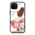 Girl With Book Glossy Metal Case Cover For iPhone 15
