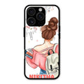 Girl With Book Glossy Metal Case Cover For iPhone 16 Pro