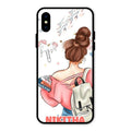 Girl With Book Glossy Metal Case Cover For iPhone XS