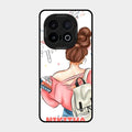 Girl With Book Glossy Metal Case Cover For Iqoo 13 5G