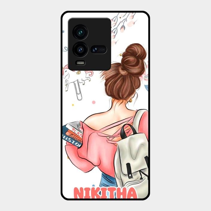Girl With Book Glossy Metal Case Cover For Iqoo 9T 5G
