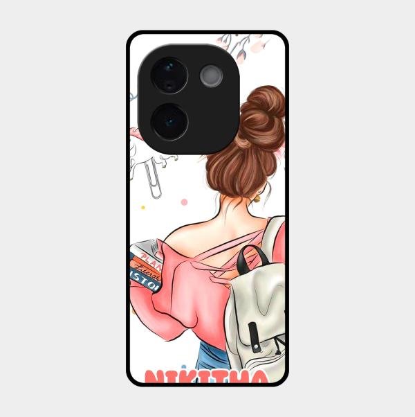 Girl With Book Glossy Metal Case Cover For Iqoo Z9S Pro 5G