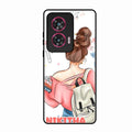 Girl With Book Glossy Metal Case Cover For Motorola Edge 50 Fusion 5G