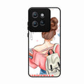 Girl With Book Glossy Metal Case Cover For Motorola Edge 50 Neo