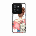 Girl With Book Glossy Metal Case Cover For Motorola Edge 50