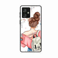 Girl With Book Glossy Metal Case Cover For Motorola G54 5G