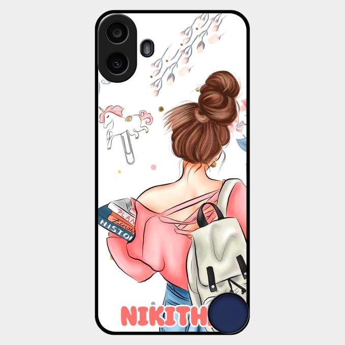 Girl With Book Glossy Metal Case Cover For Nothing Cmf Phone 1