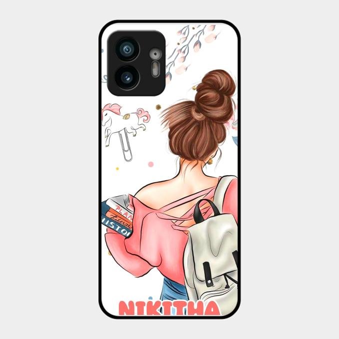 Girl With Book Glossy Metal Case Cover For Nothing Phone 2