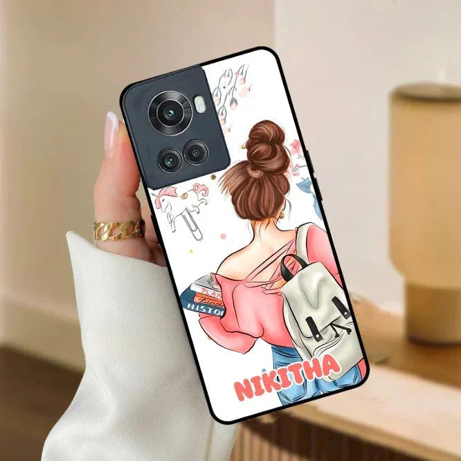 Girl With Book Glossy Metal Case Cover For OnePlus - ShopOnCliQ