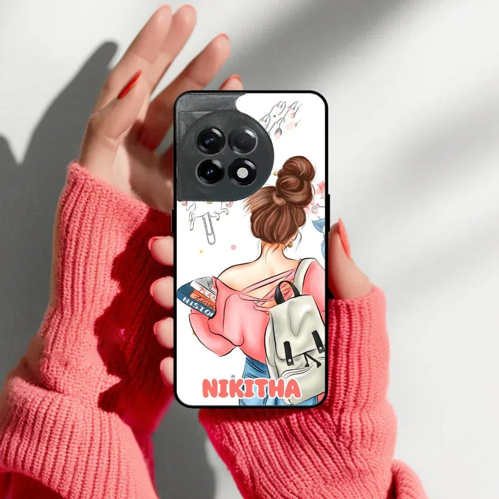 Girl With Book Glossy Metal Case Cover For OnePlus - ShopOnCliQ