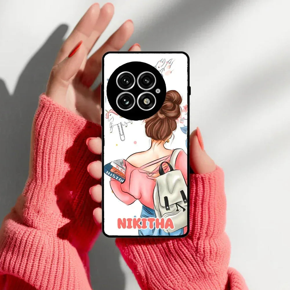 Girl With Book Glossy Metal Case Cover For OnePlus - ShopOnCliQ
