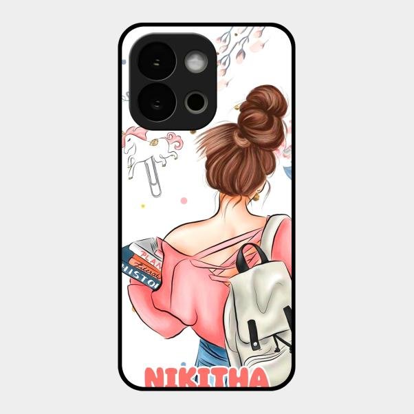 Girl With Book Glossy Metal Case Cover For Oneplus 13S 5G