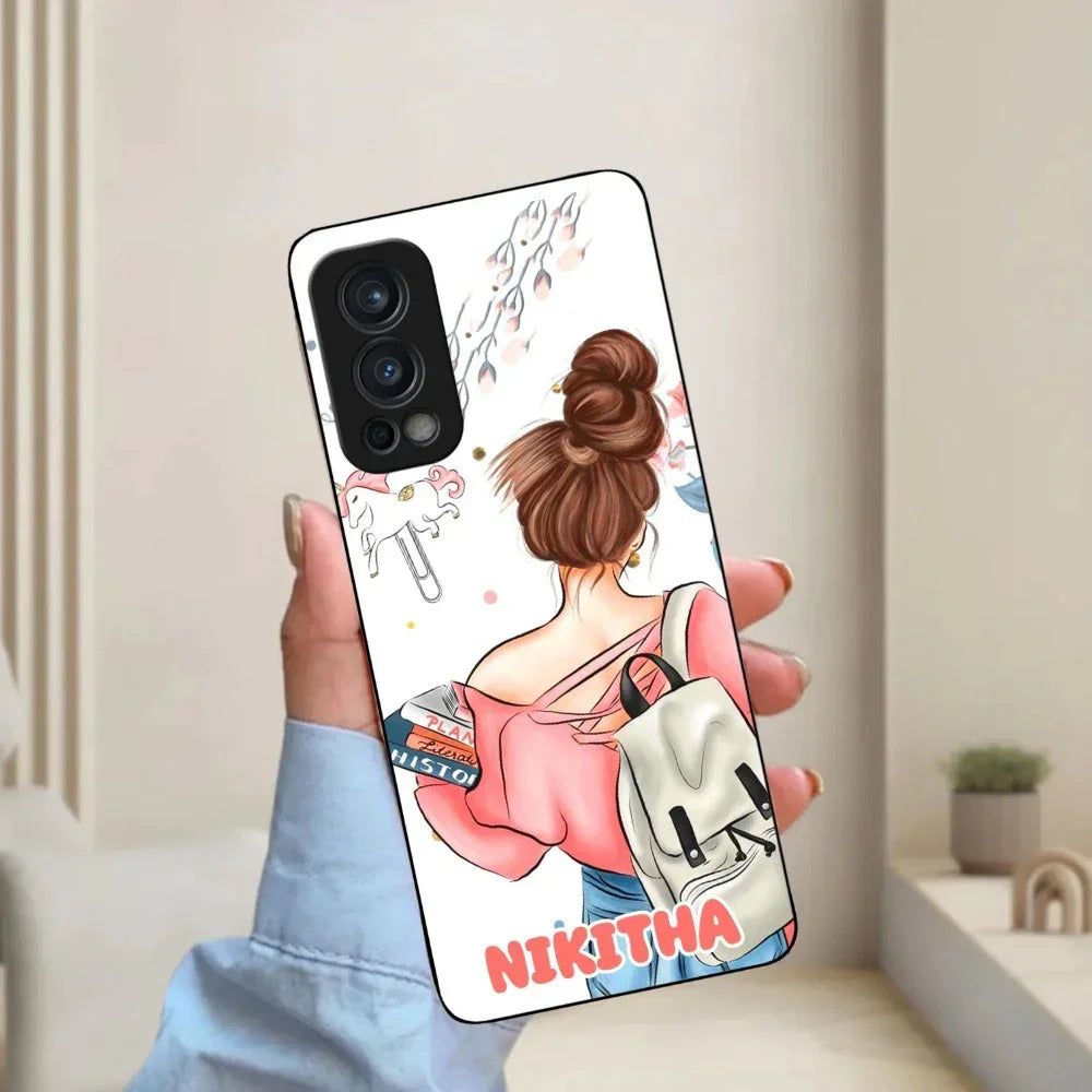 Girl With Book Glossy Metal Case Cover For OnePlus - ShopOnCliQ
