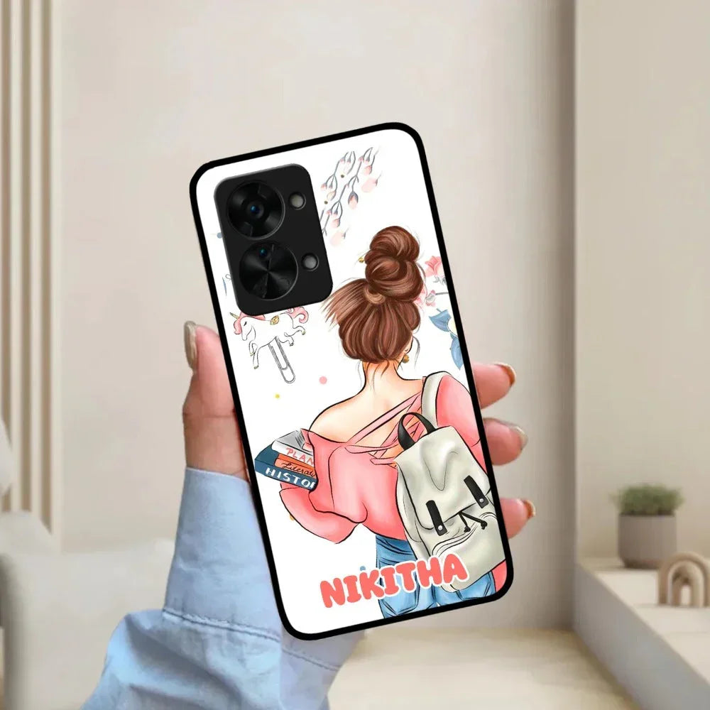 Girl With Book Glossy Metal Case Cover For OnePlus - ShopOnCliQ